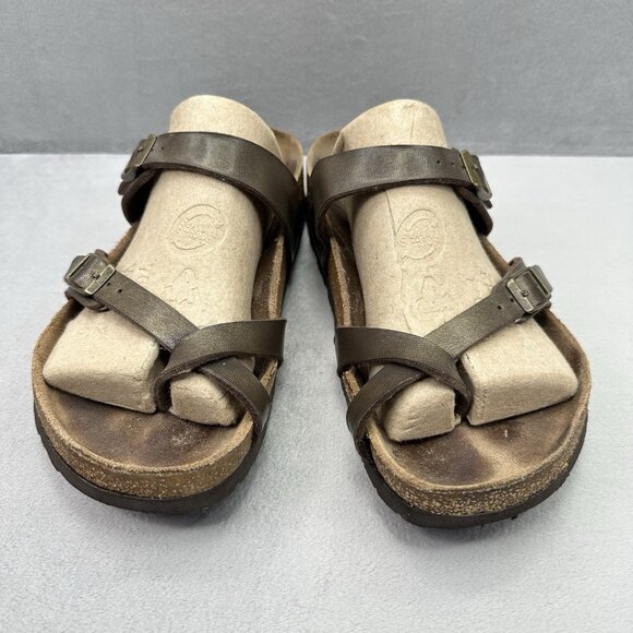 Birkenstock Mayari Womens Size 8 (EU 39) Sandals Brown Oiled Leather Toe Loop - Picture 2 of 8